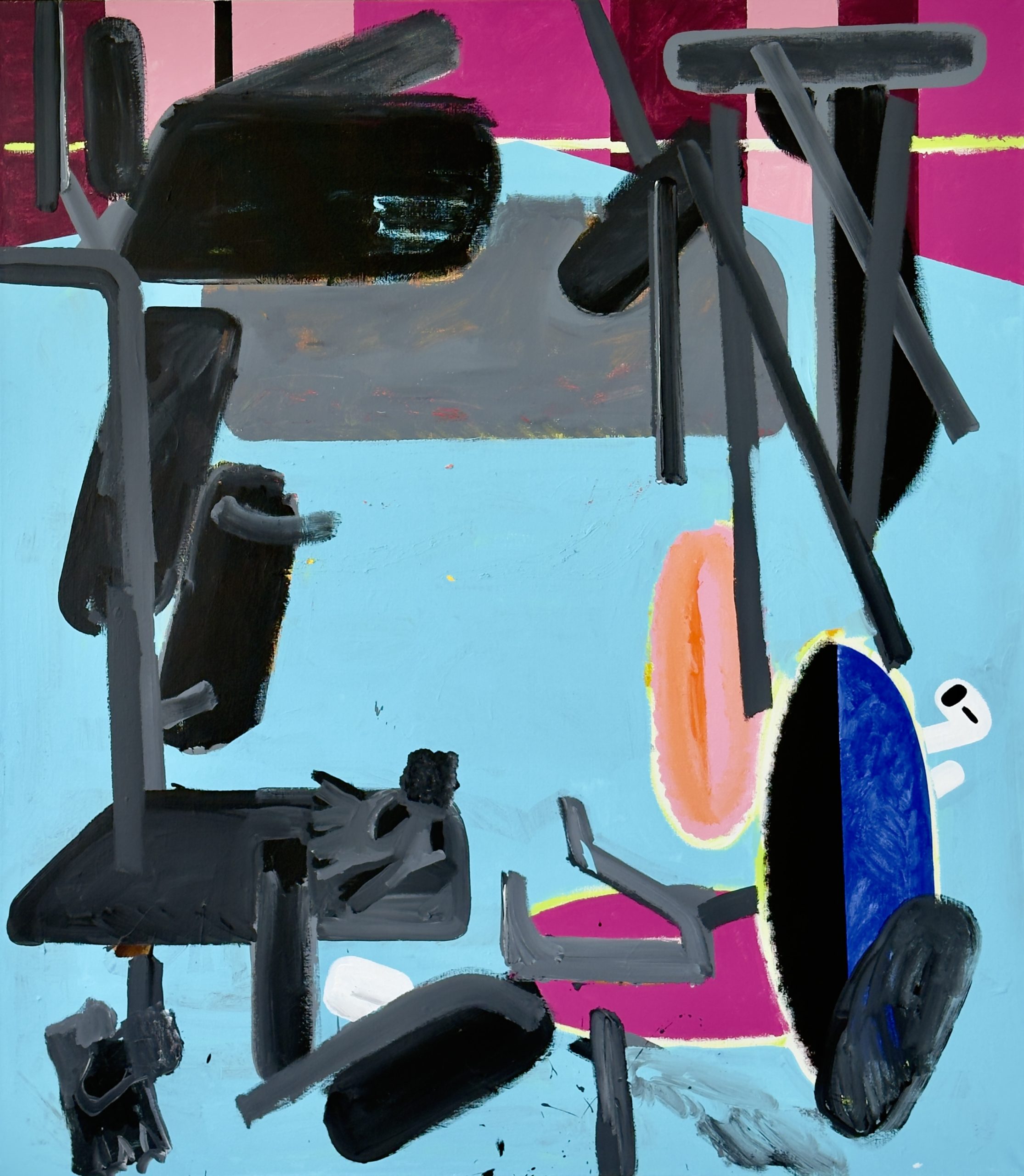 Ádám DÓRA Training composition oil & acrylic on canvas 160x140 cm 2025